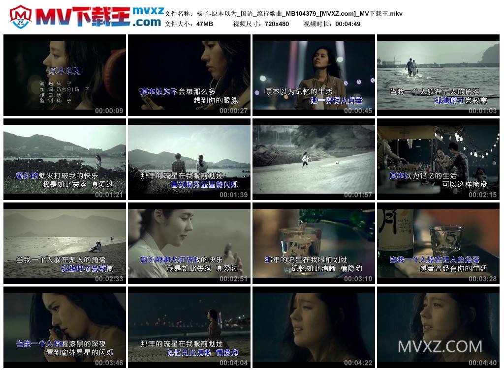 杨子-原本以为_国语_流行歌曲_MB104379